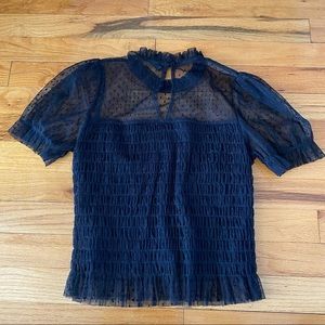 Black mesh top